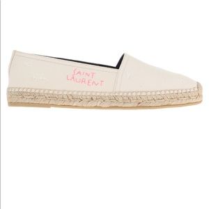 Saint Laurent Embroidered Espadrille in Canvas